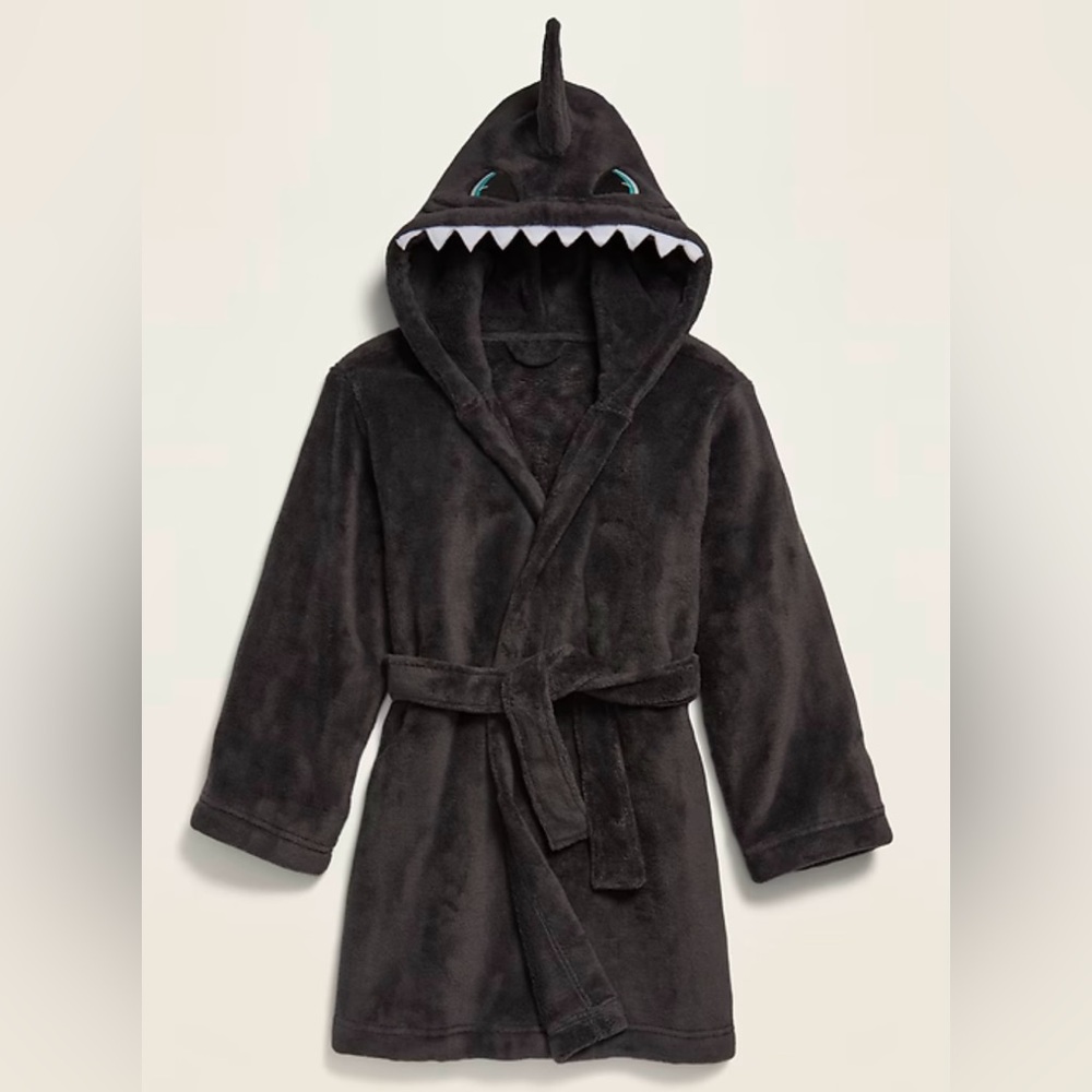 old navy • gray unisex hooded shark robe | 14-16